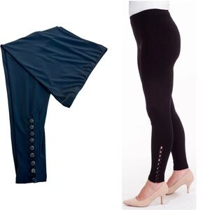 SYMPLI Gray Diva Leggings with Plastic Buttons Sz 4